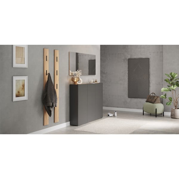 Antracitno siva omarica v hrastovem dekorju 138x105x25 cm Libbiano – Germania-image-1