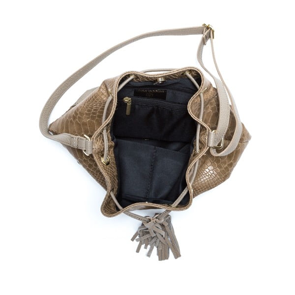 Sivo-rjava usnjena torbica Isabella Rhea Paolina-image-3