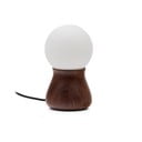 Temno rjava namizna svetilka iz masivnega kavčukovca (višina 26 cm) Okeni – Kave Home