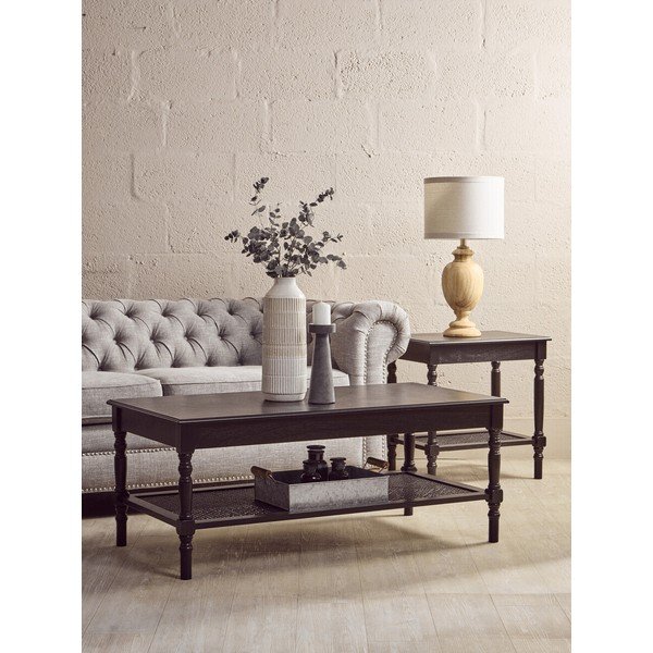 Črna klubska mizica 60x120 cm Heritage – Premier Housewares-image-1