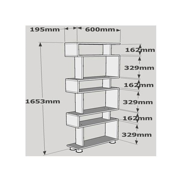 Bel knjižnji regal Woody Fashion-image-4