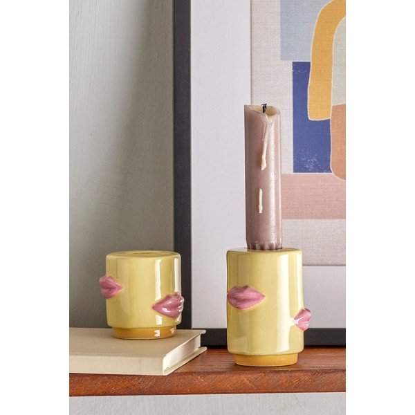 Svečniki v kompletu 2 ks iz kamenine Sassy – Bloomingville-image-1