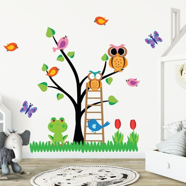 Komplet otroških stenskih nalepk Ambiance Owls Tree