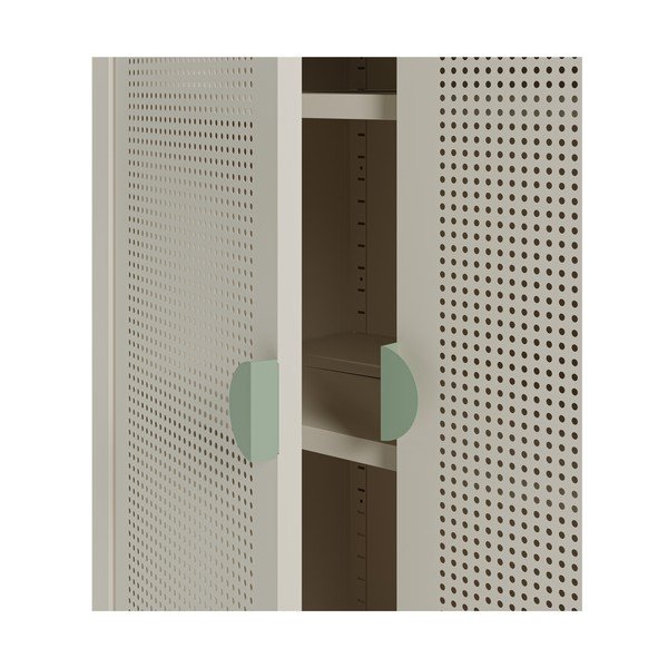 Kremno bela/v naravni barvi kovinska omarica 70x100x40 cm Sayla – Marckeric-image-3