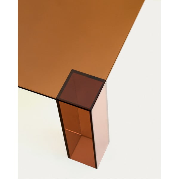 Rjava steklena mizica 85x85 cm Adularia – Kave Home-image-4