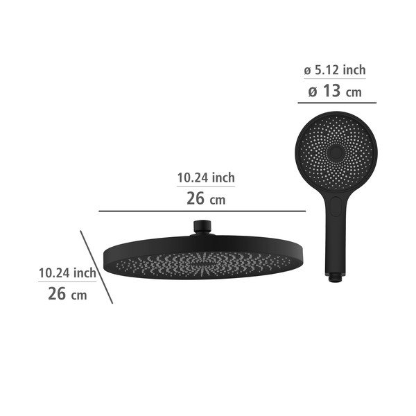 Črna tuš garnitura iz nerjavečega jekla 120 cm Soft Water – Wenko-image-3