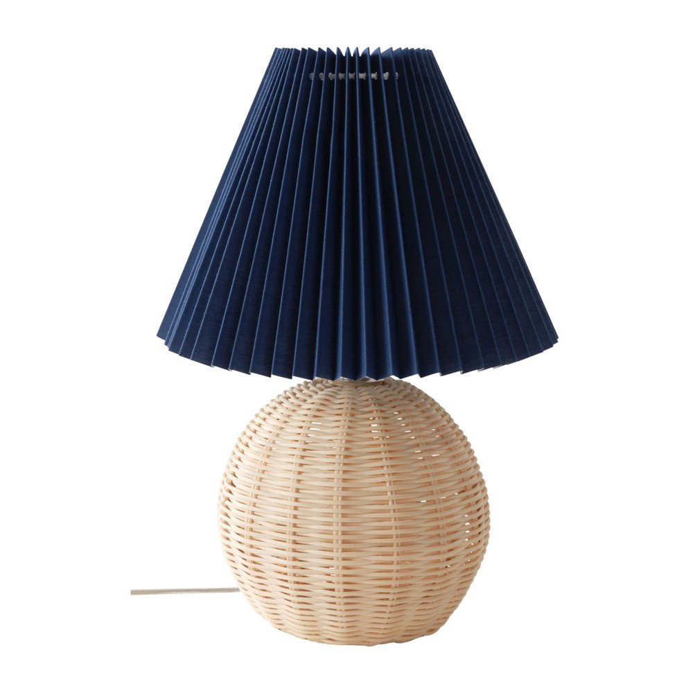 Modra/v naravni barvi namizna svetilka iz ratana (višina 36 cm) Sisal