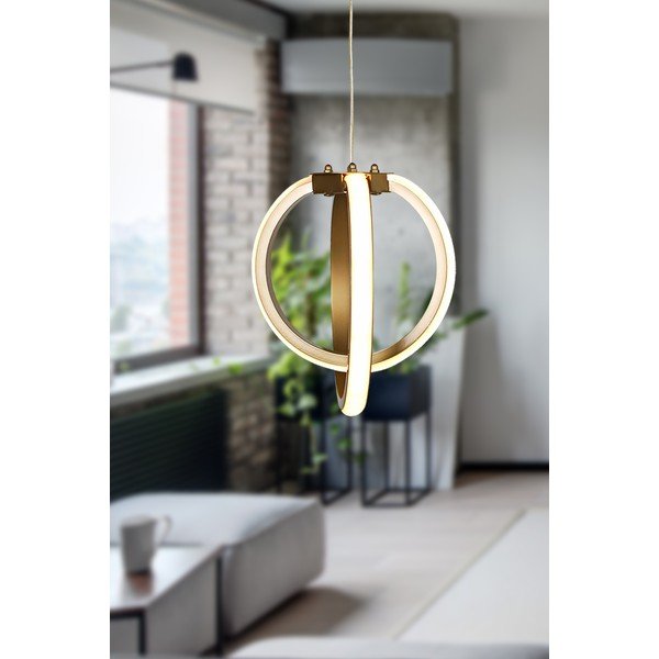 Kovinska LED viseča svetilka v bronasti barvi ø 25 cm Sezen – Squid Lighting-image-1