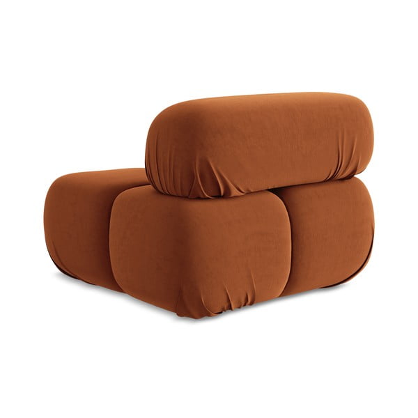 Oranžen žameten modul za sedežno garnituro (sredinski modul) Lokua – Makamii-image-3