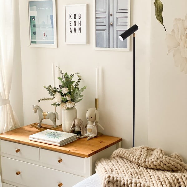 Črna talna svetilka SULION Milan, višina 150 cm-image-1