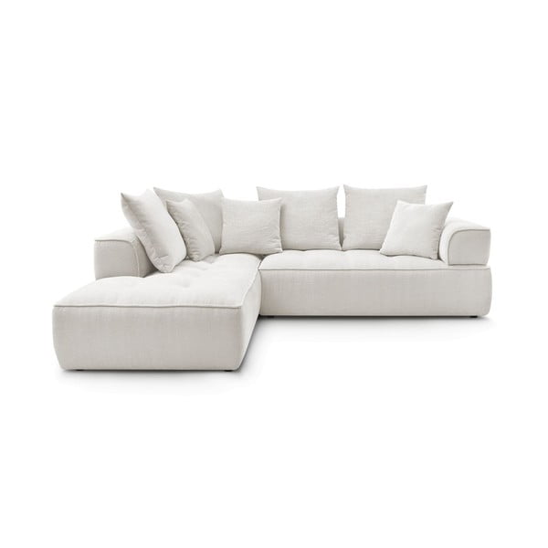 Bež kotna sedežna garnitura iz šenilje (levi kot/v obliki črke L) Whesley – Bobochic Paris