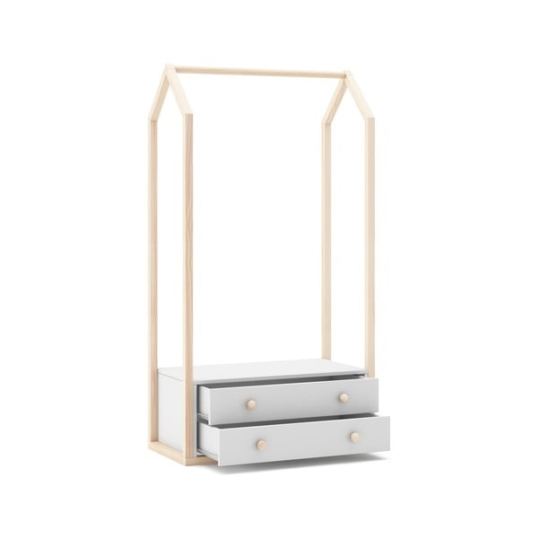 Bela odprta otroška garderobna omara 80x170 cm Esteban – Marckeric-image-3
