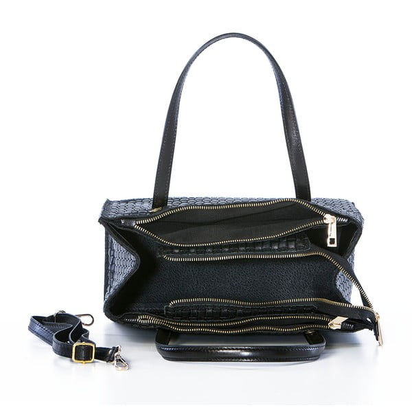Usnjena torbica Suede Braid Black-image-2