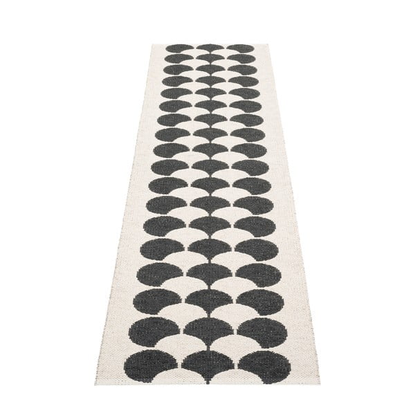 Črn/kremno bel zunanji in notranji tekač 70x250 cm Poppy Black Vanilla – Pappelina-image-2