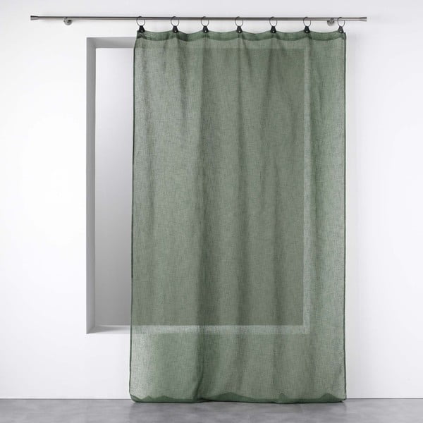 Kaki zelena prosojna zavesa iz tančice 140x240 cm Linka – douceur d'intérieur
