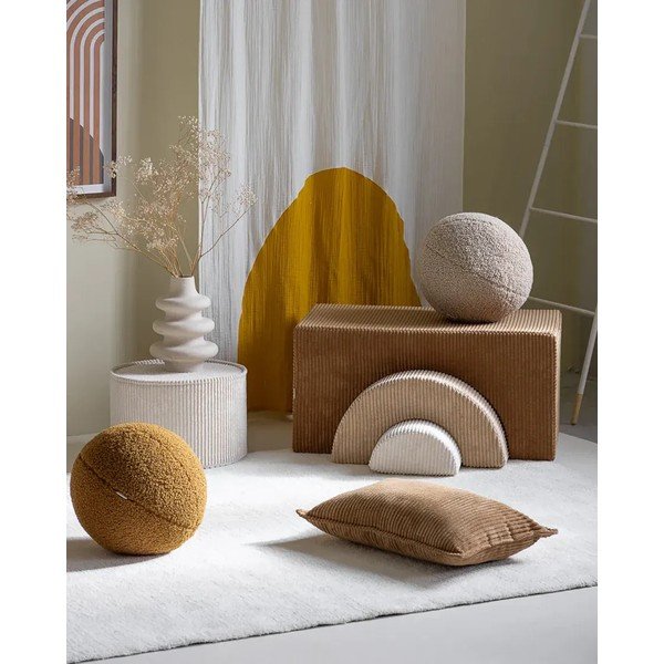 Rjava otroška  blazina rebrasti žamet Bolster – Wigiwama-image-1