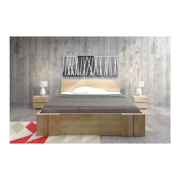 Dvoposteljna postelja iz bukovega lesa s predalom SKANDICA Vestre Maxi, 160 x 200 cm-image-4