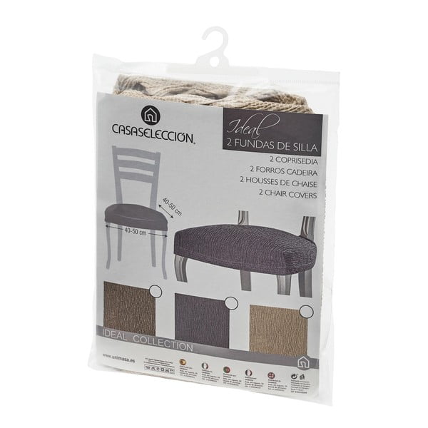 Rjava raztegljiva prevleka za stol Ideal – Casa Selección-image-2