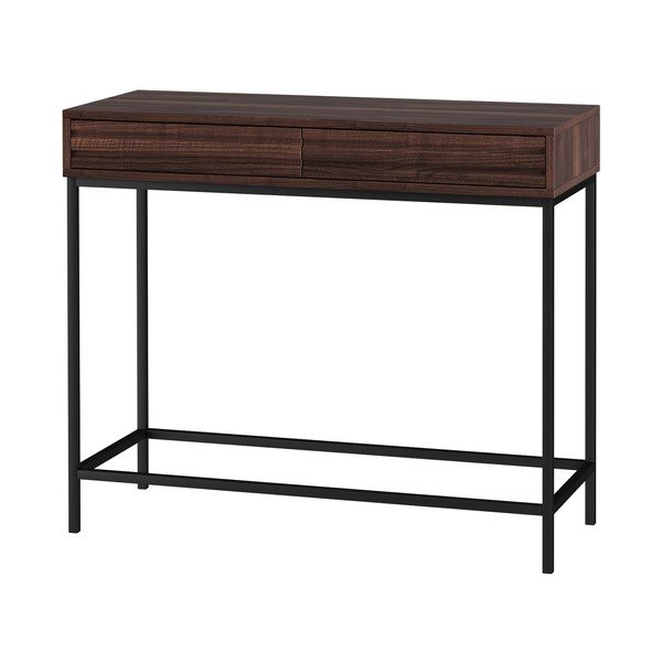 Temno rjava stranska mizica z mizno ploščo v orehovem dekorju 35x90 cm Celine – Støraa-image-3