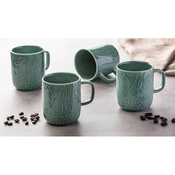 Turkizne porcelanaste skodelice v kompletu 4 ks 400 ml Heath Jade – Ladelle-image-1