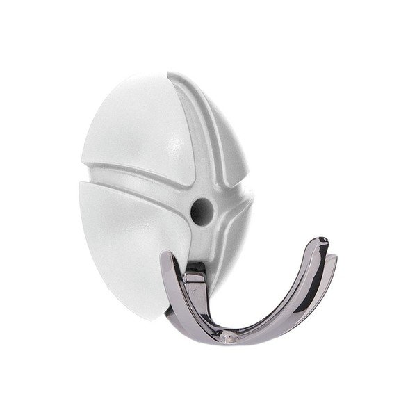 Bel/v sijajno srebrni barvi plastičen stenski obešalnik Tick – Spinder Design-image-1