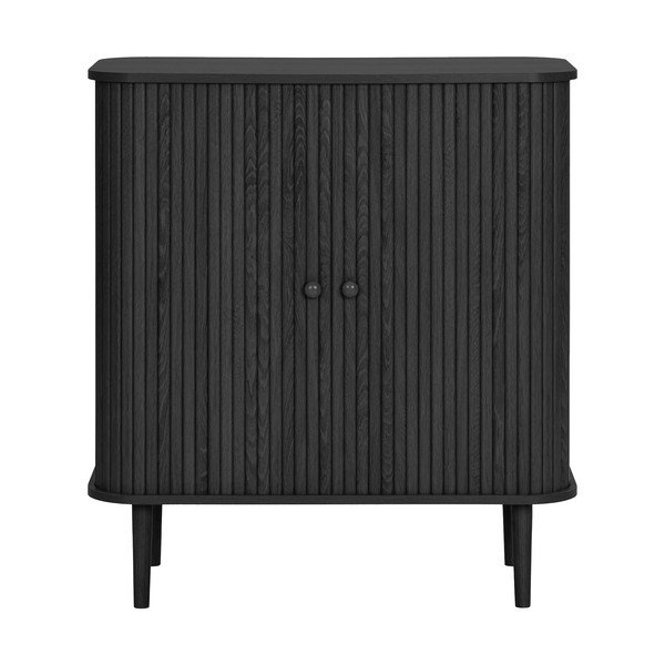 Črna komoda iz masivnega bora 80x87x40 cm Nikko – House Nordic