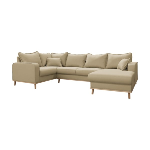 Bež kotna sedežna garnitura (z desnim kotom) Beata – Ropez-image-2