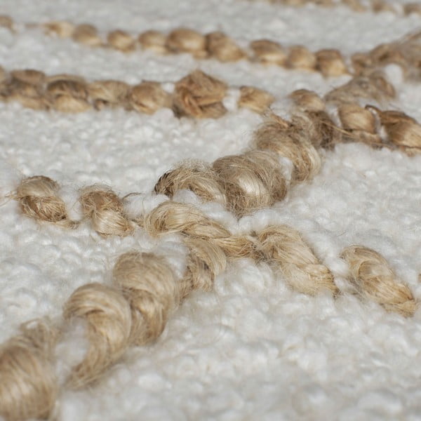 Kremno bela ročno tkana preproga iz mešanice volne 120x170 cm Astera Linear – Flair Rugs-image-3