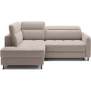 Svetlo rjava žametna raztegljiva/s prostorom za shranjevanje kotna sedežna garnitura (levi kot/v obliki črke L) Barea – ELTAP