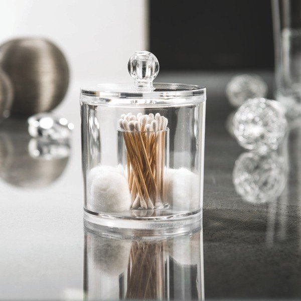 Škatla za shranjevanje bombažnih blazinic in vatiranih palčk, višina 11 cm-image-1