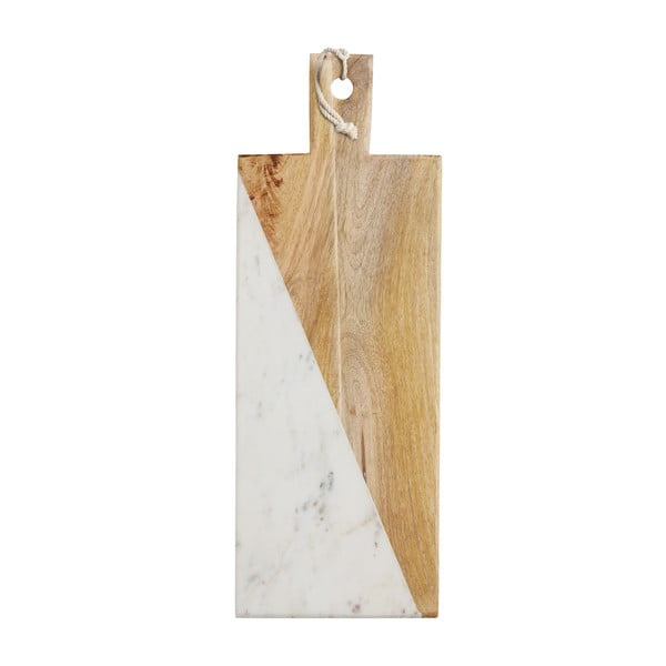 Deska za rezanje iz belega marmorja in mangovega lesa Master Class, 49 cm
