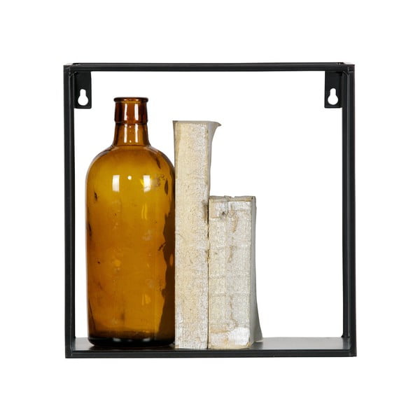 Komplet 2 črnih stenskih polic WOOOD Meert-image-1