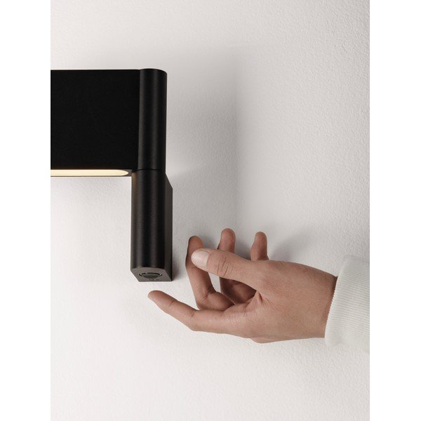Mat črna aluminijasta LED stenska svetilka z upogljivo konstrukcijo Flusso – Nova Luce-image-3