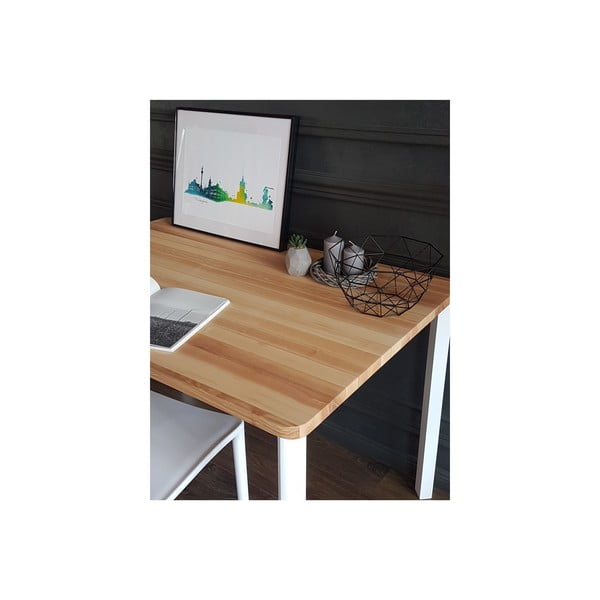 Bela jedilna miza z zaobljenimi nogami Ragaba TRIVENTI, 80 x 80 cm-image-1