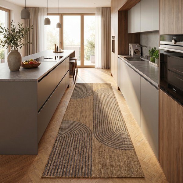 Črn/rjav zunanji in notranji tekač 80x250 cm Mira 1453 – Ayyildiz Carpets-image-1