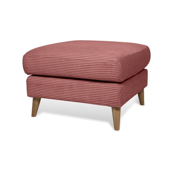 Rožnat tabure iz rebrastega žameta Paris – Scandic-image-2