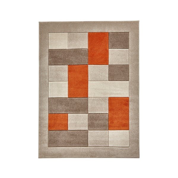 Bež-oranžna preproga Think Rugs Matrix, 60 x 120 cm-image-1
