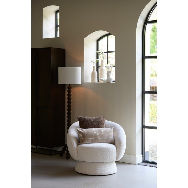 Kremno bel fotelj iz tkanine bouclé Avoria – Light & Living-image-2