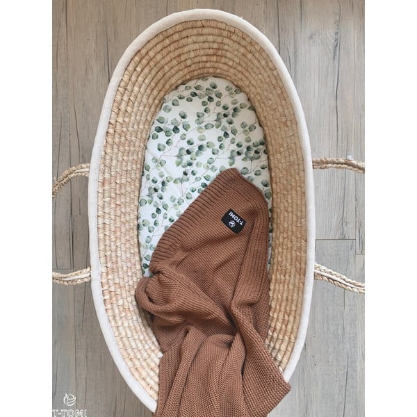 Rjava pletena otroška odeja z bombažem T-TOMI Autumn waves, 80 x 100 cm-image-1