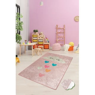 Rožnata otroška nedrseča preproga Conceptum Hypnose Baby Cloud, 100 x 160 cm