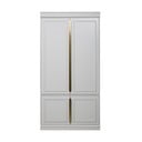 Svetlo siva garderobna omara iz masivnega bora s krilnimi vrati 110x215 cm Organize – BePureHome