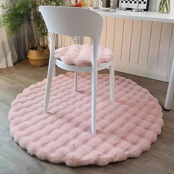 Rožnata pralna okrogla preproga ø 150 cm Bubble Pink – Mila Home-image-1