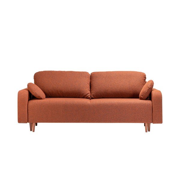 Opečnato oranžna raztegljiva sedežna garnitura iz tkanine bouclé 230 cm Trango – CustomForm-image-4