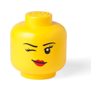 Rumena škatla za shranjevanje v obliki glave LEGO® Winky, ⌀ 24,2 cm