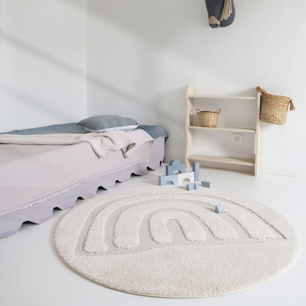 Kremno bela otroška preproga ø120 cm Rainbow Dream S – Nattiot-image-1