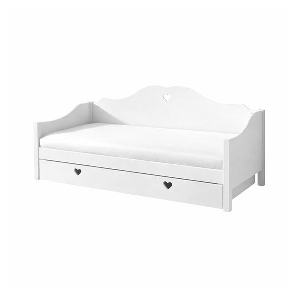 Bela otroška postelja iz masivnega bora z dodatnim ležiščem in prostorom za shranjevanje 90x200 cm AMORI – Vipack