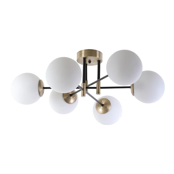 Bela/zlata stropna svetilka s steklenim senčilom ø 15 cm Dolunay – Opviq lights