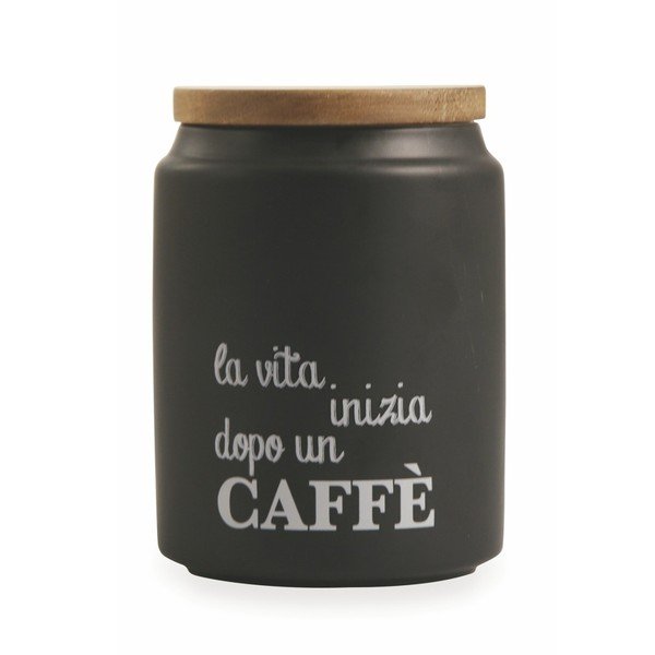 Črna posoda za kavo s pokrovom iz bambusa Villa d'Este Idee