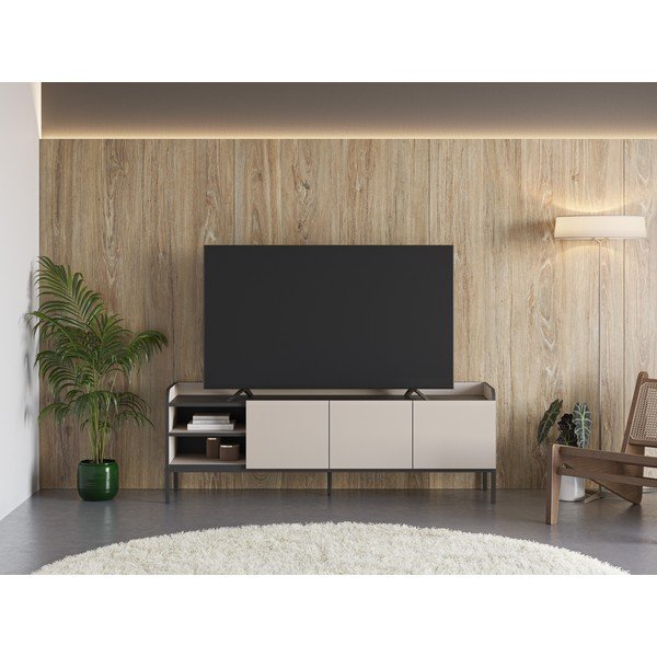 Kremno bela TV omarica 160x55x42 cm Adara – Marckeric-image-1