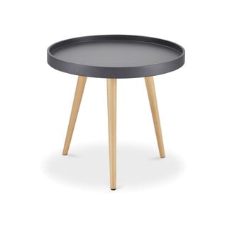 Siva stranska mizica z nogami iz bukovega lesaFurnhouse Opus, Ø 50 cm